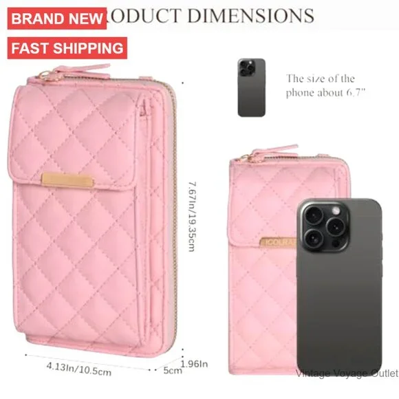 Small Crossbody Bag Vegan Leather Wallet with Card Slots for Phone - Picture 4 of 7